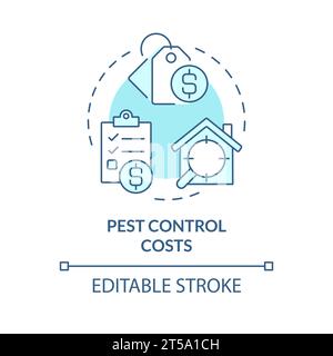 2D thin line icon pest control costs concept Stock Vector