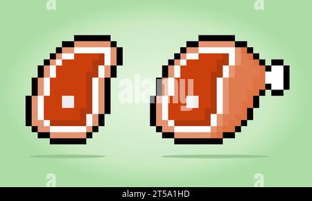 food barbecue grill game pixel art vector illustration Stock Vector ...