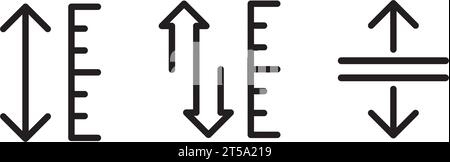 Adjustable height icon symbol set Stock Vector