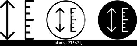 Adjustable height icon symbol set Stock Vector