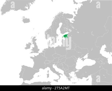 Location map of the REPUBLIC OF ESTONIA, EUROPE Stock Vector