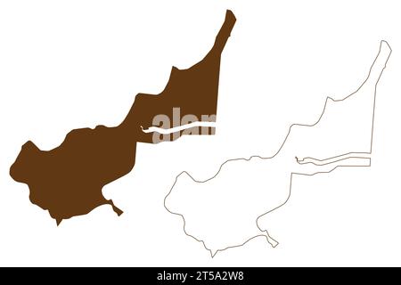 Weipa Town (Commonwealth of Australia, Queensland state) map vector ...