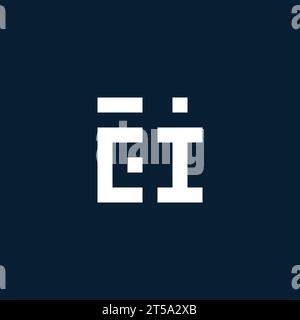 CI initial monogram logo with geometric style design ideas Stock Vector