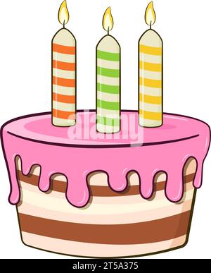 Birthday cake with candles Stock Vector