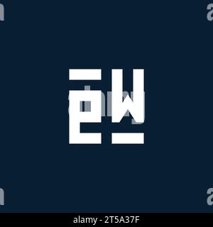 EW initial monogram logo with geometric style design ideas Stock Vector