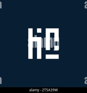 HR initial monogram logo with geometric style design ideas Stock Vector