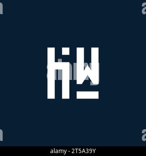 HW initial monogram logo with geometric style design ideas Stock Vector