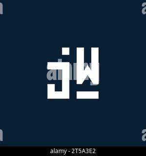 JW initial monogram logo with geometric style design ideas Stock Vector