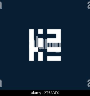 KZ initial monogram logo with geometric style design ideas Stock Vector