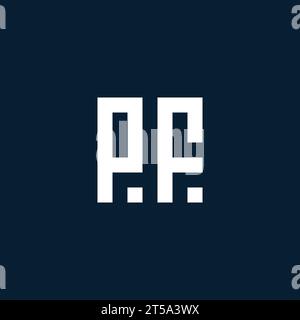 PF initial monogram logo with geometric style design ideas Stock Vector