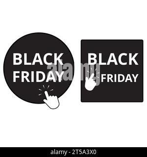 Black friday banners on a white background with copy space Stock Vector