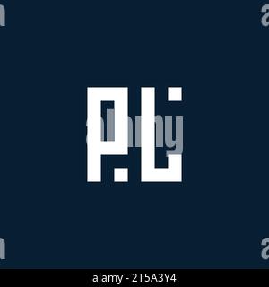 PL initial monogram logo with geometric style design ideas Stock Vector