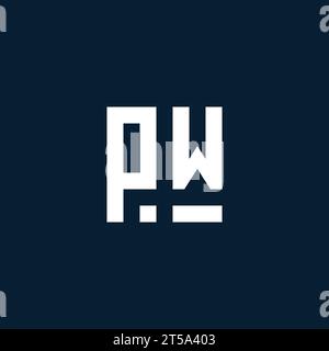PW initial monogram logo with geometric style design ideas Stock Vector