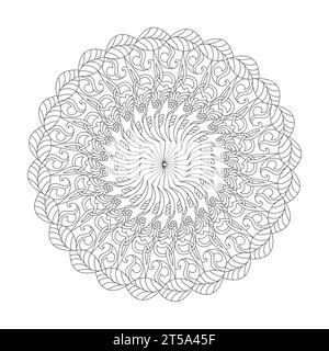 Celtic Sacred elegance adult mandala coloring book page for kdp book interior. Peaceful Petals, Ability to Relax, Brain Experiences, Harmonious Haven, Stock Vector