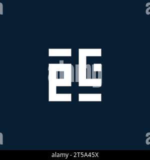 EC initial monogram logo with geometric style design ideas Stock Vector