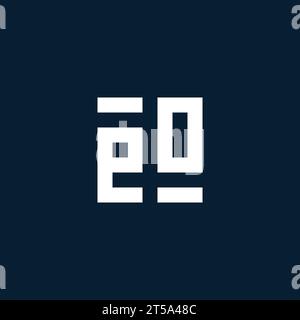 EO initial monogram logo with geometric style design ideas Stock Vector