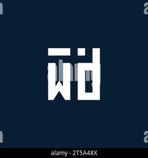 WD initial monogram logo with geometric style design ideas Stock Vector