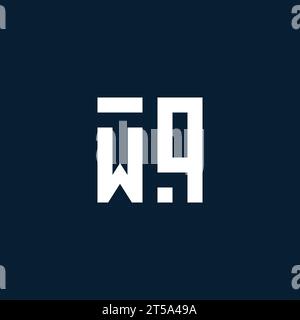 WQ initial monogram logo with geometric style design ideas Stock Vector