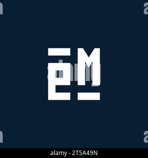 EM initial monogram logo with geometric style design ideas Stock Vector