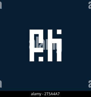 FH initial monogram logo with geometric style design ideas Stock Vector