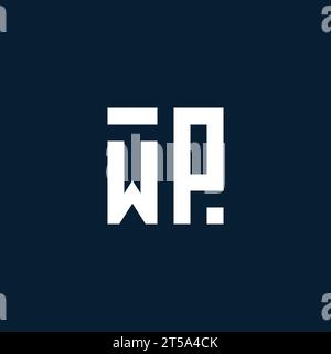 WP initial monogram logo with geometric style design ideas Stock Vector