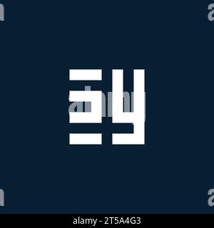 ZY initial monogram logo with geometric style design ideas Stock Vector