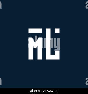 ML initial monogram logo with geometric style design ideas Stock Vector