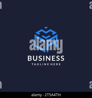 CR logo hexagon designs, best monogram initial logo with hexagonal shape design ideas inspiration Stock Vector