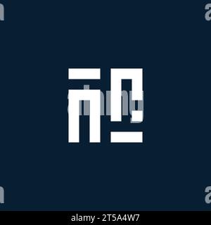 NR initial monogram logo with geometric style design ideas Stock Vector