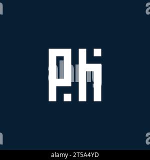 PH initial monogram logo with geometric style design ideas Stock Vector