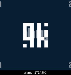 QK initial monogram logo with geometric style design ideas Stock Vector