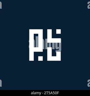 PT initial monogram logo with geometric style design ideas Stock Vector
