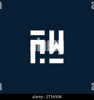 RW initial monogram logo with geometric style design ideas Stock Vector
