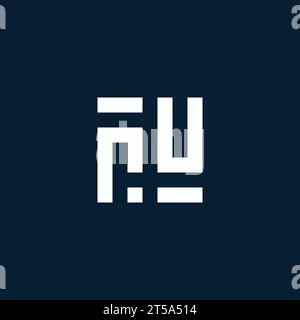 RU initial monogram logo with geometric style design ideas Stock Vector