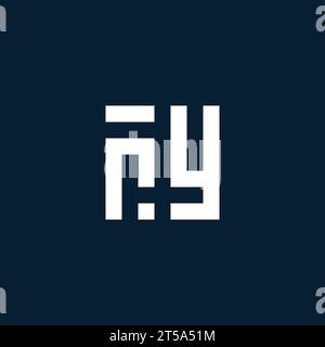 RY initial monogram logo with geometric style design ideas Stock Vector