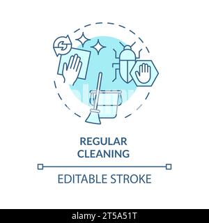 2D thin line icon regular cleaning concept Stock Vector