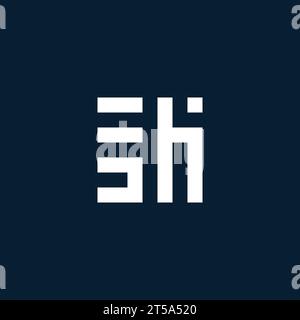 SH initial monogram logo with geometric style design ideas Stock Vector
