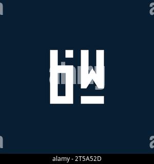 BW initial monogram logo with geometric style design ideas Stock Vector