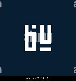BU initial monogram logo with geometric style design ideas Stock Vector