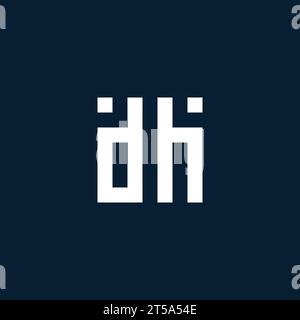 DH initial monogram logo with geometric style design ideas Stock Vector