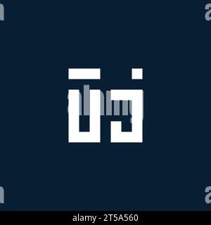 UJ initial monogram logo with geometric style design ideas Stock Vector
