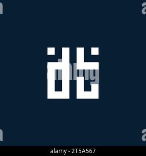 DT initial monogram logo with geometric style design ideas Stock Vector