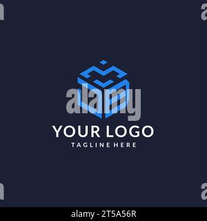 JB logo hexagon designs, best monogram initial logo with hexagonal shape design ideas inspiration Stock Vector