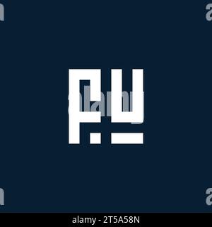 FU initial monogram logo with geometric style design ideas Stock Vector