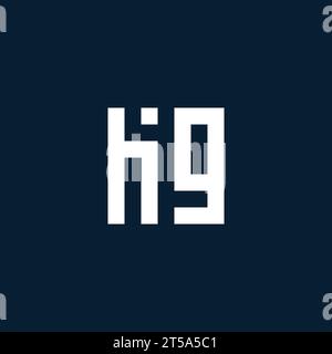 HG initial monogram logo with geometric style design ideas Stock Vector