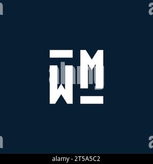 WM initial monogram logo with geometric style design ideas Stock Vector