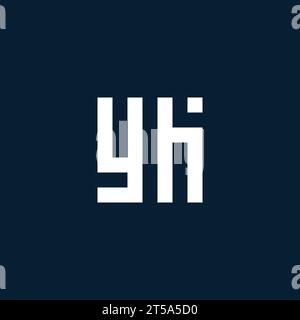 YH initial monogram logo with geometric style design ideas Stock Vector