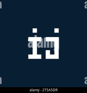 IJ initial monogram logo with geometric style design ideas Stock Vector