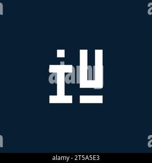 IU initial monogram logo with geometric style design ideas Stock Vector