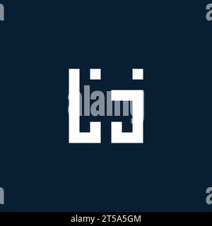 LJ initial monogram logo with geometric style design ideas Stock Vector